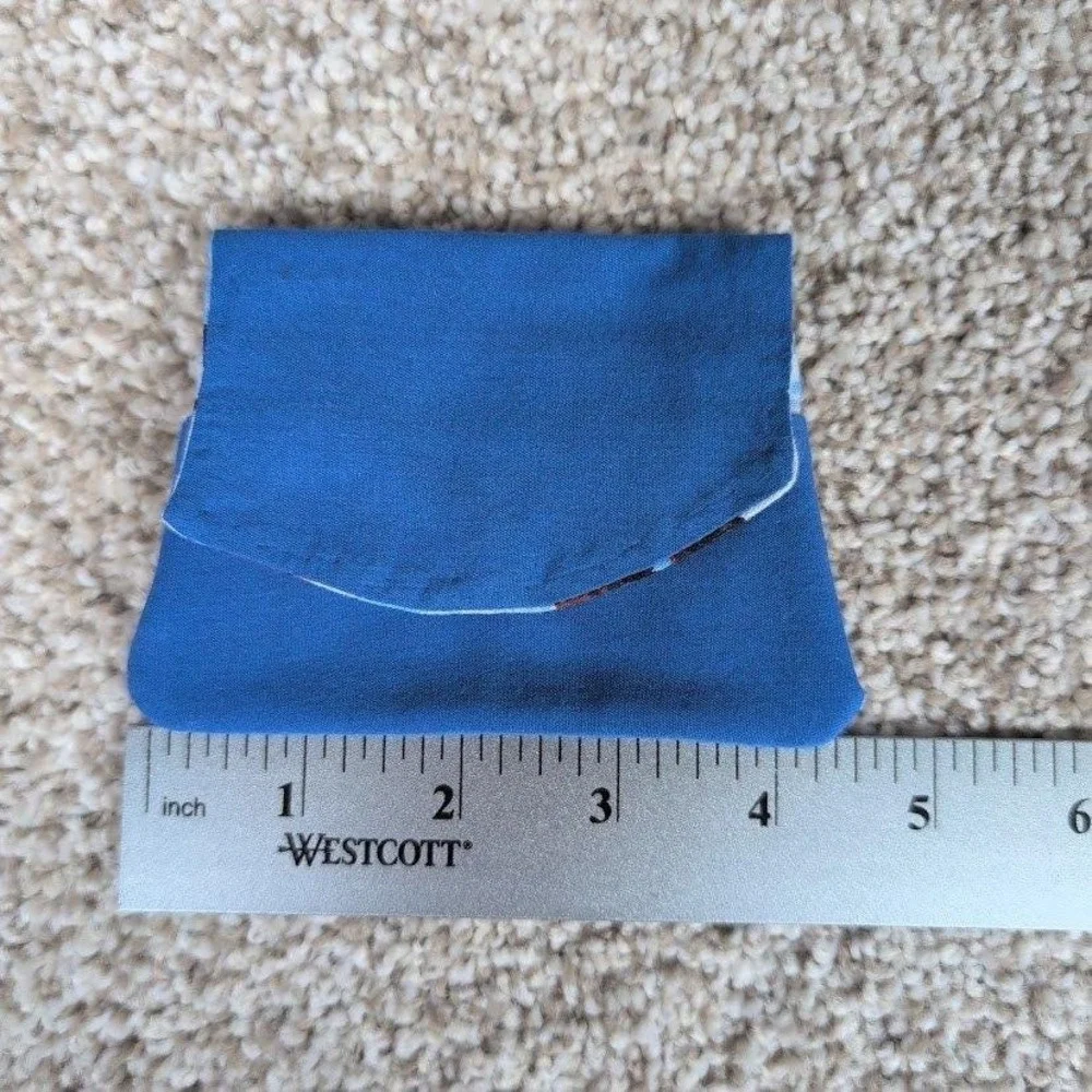 Handmade Pocket‎ Wallet Blue/Eagles Print Credit Card Holder Small Purse